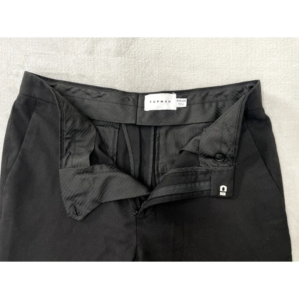 Topman Dress Pants Men's 30x30 Black Slim Fit Trousers
